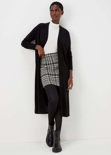 Black Check A-Line Skirt