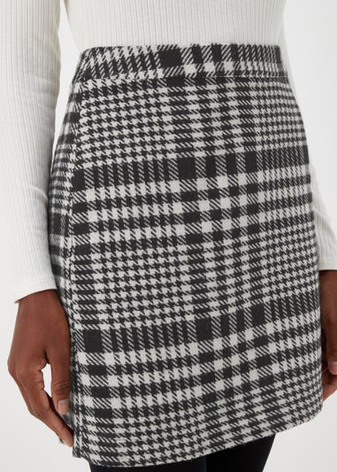 Black Check A-Line Skirt
