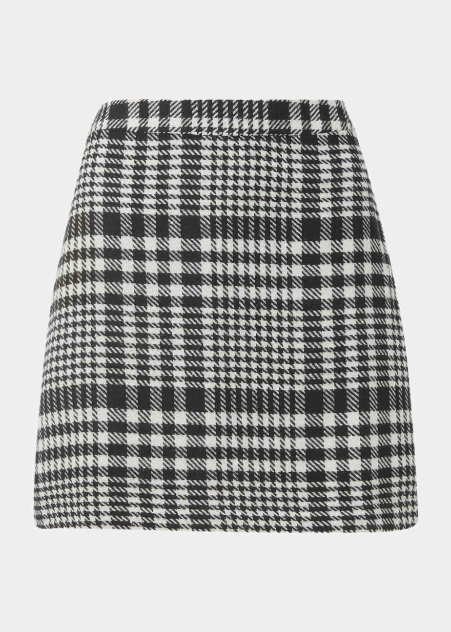 Black Check A-Line Skirt