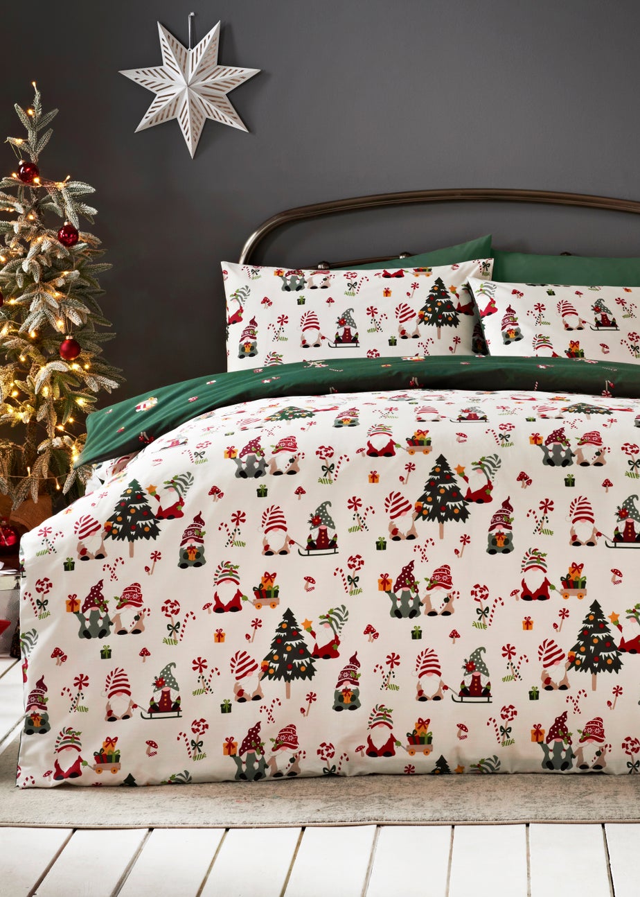 Cream Christmas Gonk Print Duvet Cover