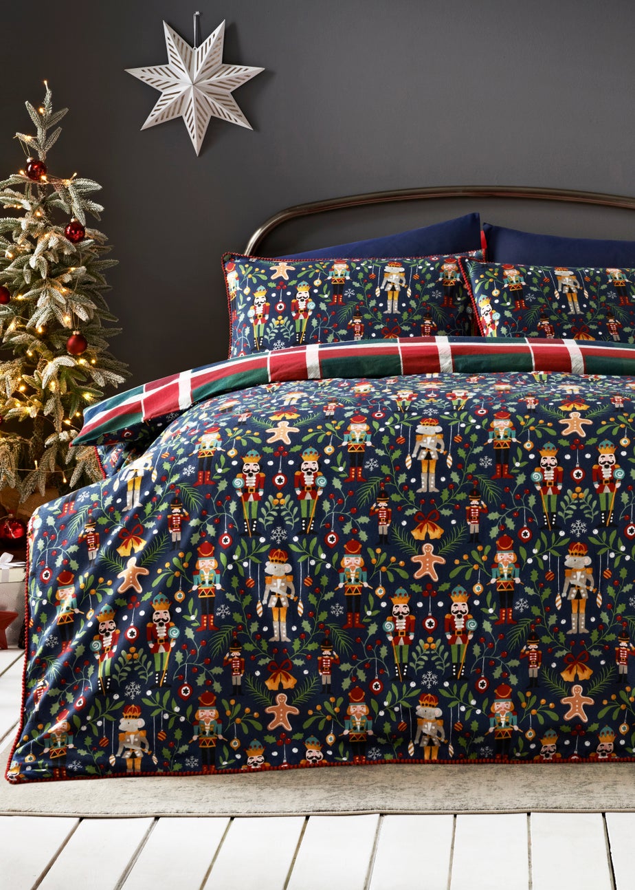 Blue Nutcracker Brushed Duvet Cover