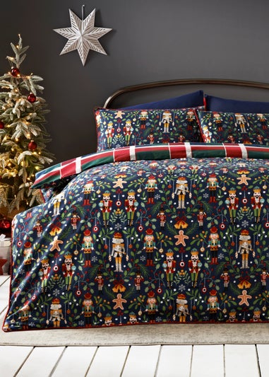 Blue Nutcracker Brushed Duvet Cover