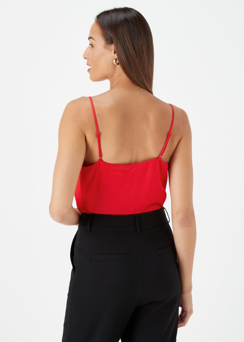 Et Vous Red Lace Trim Cami Top