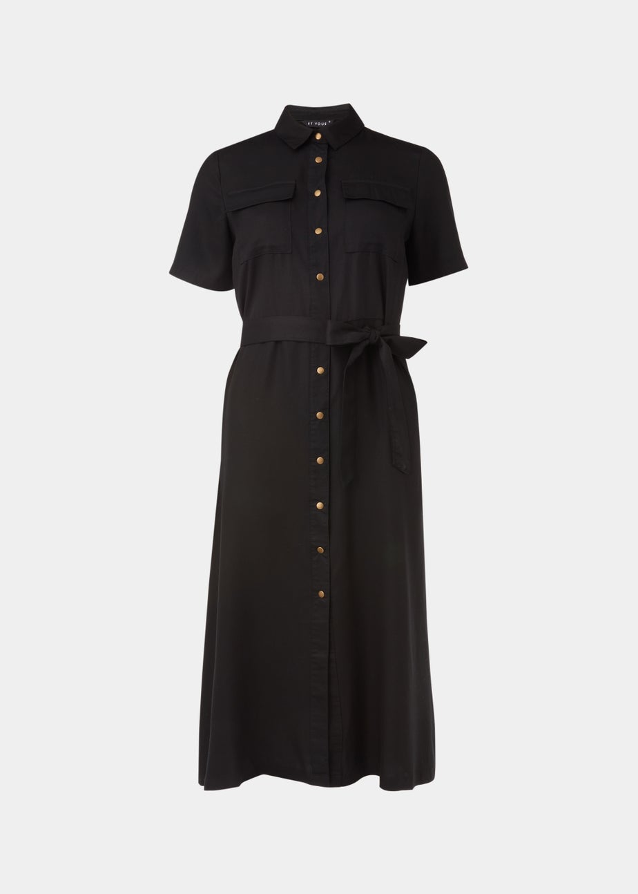 Et Vous Black Midi Utility Dress