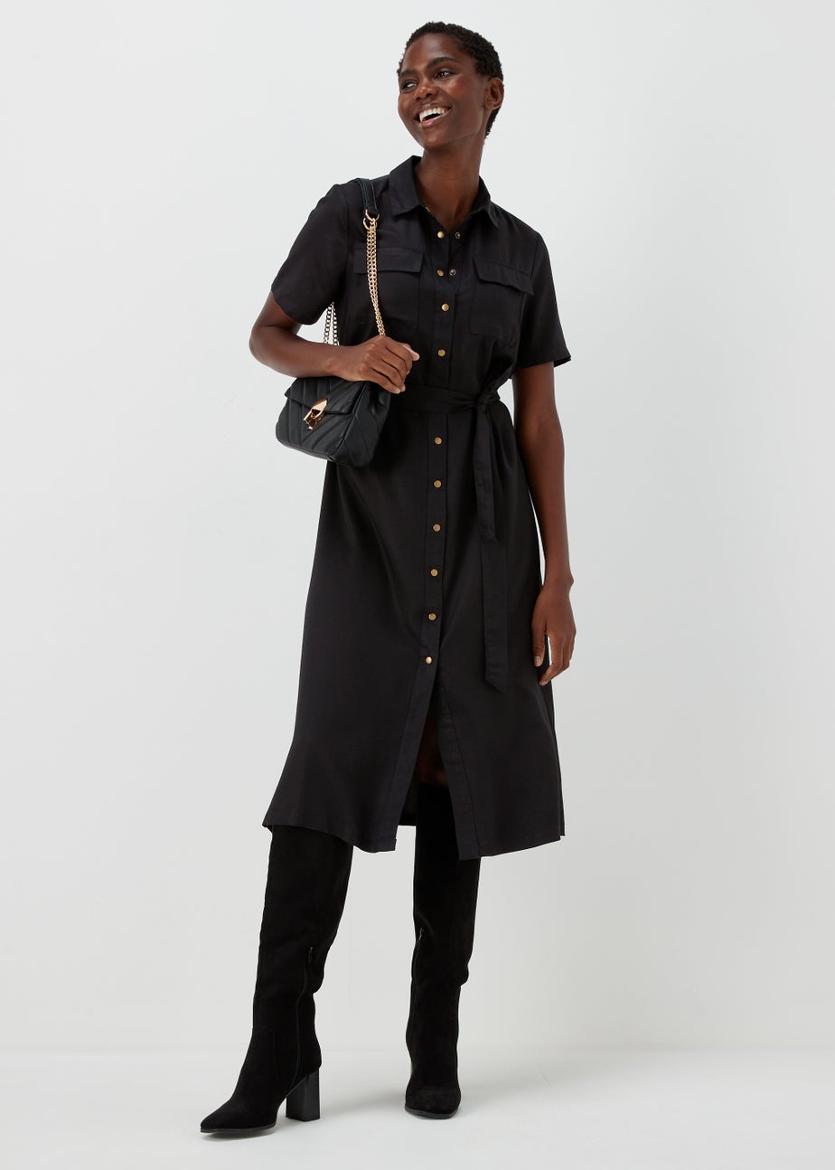 Et Vous Black Midi Utility Dress