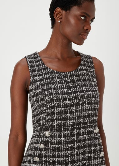 Et Vous Black Textured Tunic Slip Dress