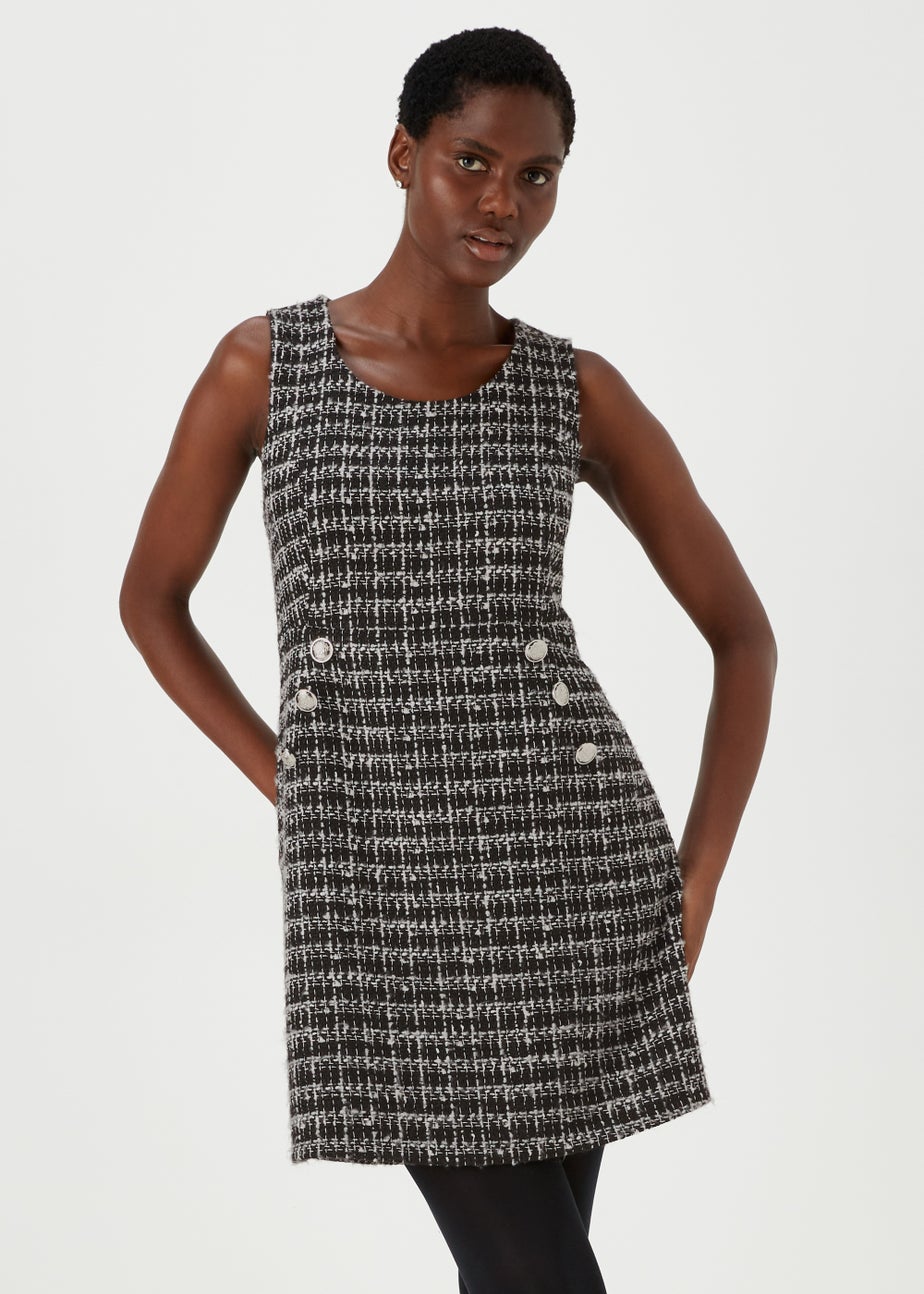 Et Vous Black Textured Tunic Slip Dress