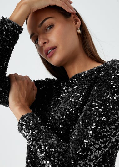 Et Vous Black Sequin Tunic Dress