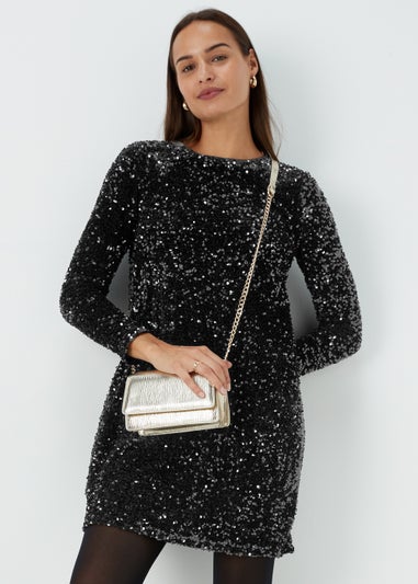 Et Vous Black Sequin Tunic Dress