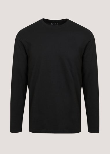 Black Essential Crew Neck Long Sleeve T-Shirt