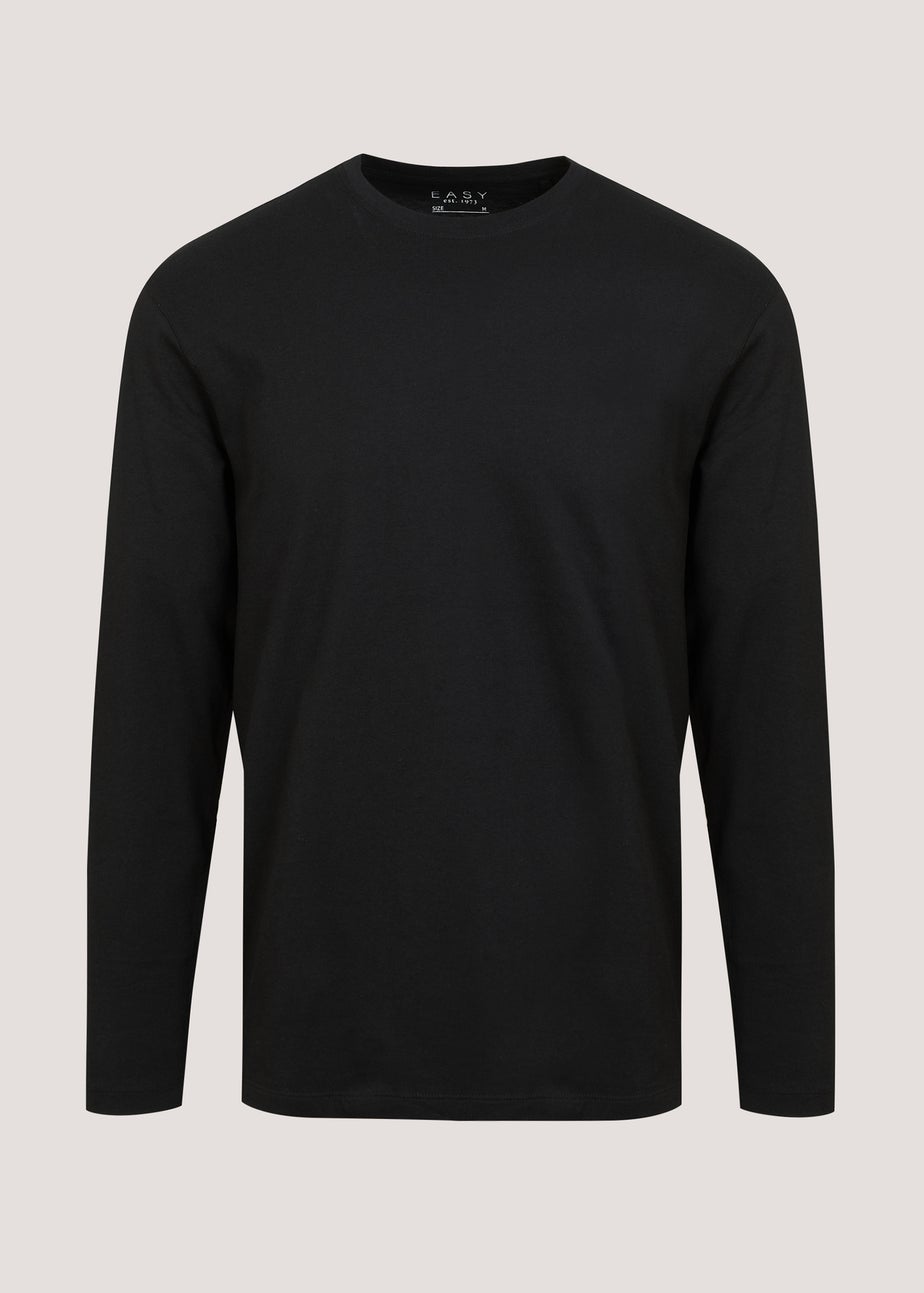 Black Essential Crew Neck Long Sleeve T-Shirt