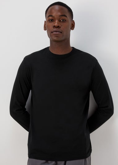 Black Essential Crew Neck Long Sleeve T-Shirt