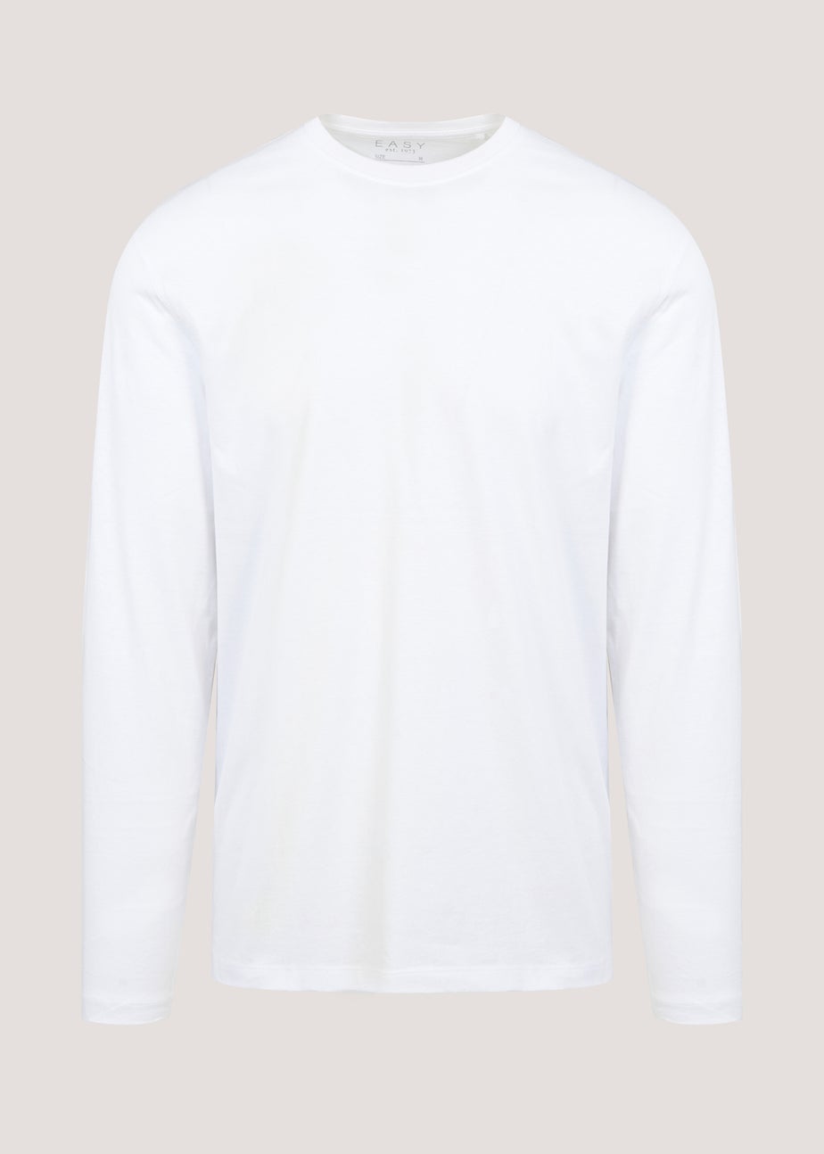 White Essential Crew Neck Long Sleeve T-Shirt
