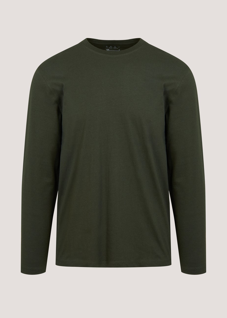 Khaki Essential Crew Neck Long Sleeve T-Shirt