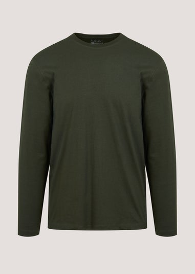 Khaki Essential Crew Neck Long Sleeve T-Shirt