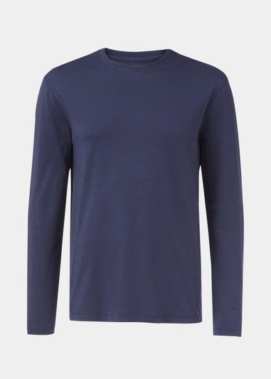 Navy Crew Neck Long Sleeve T-Shirt
