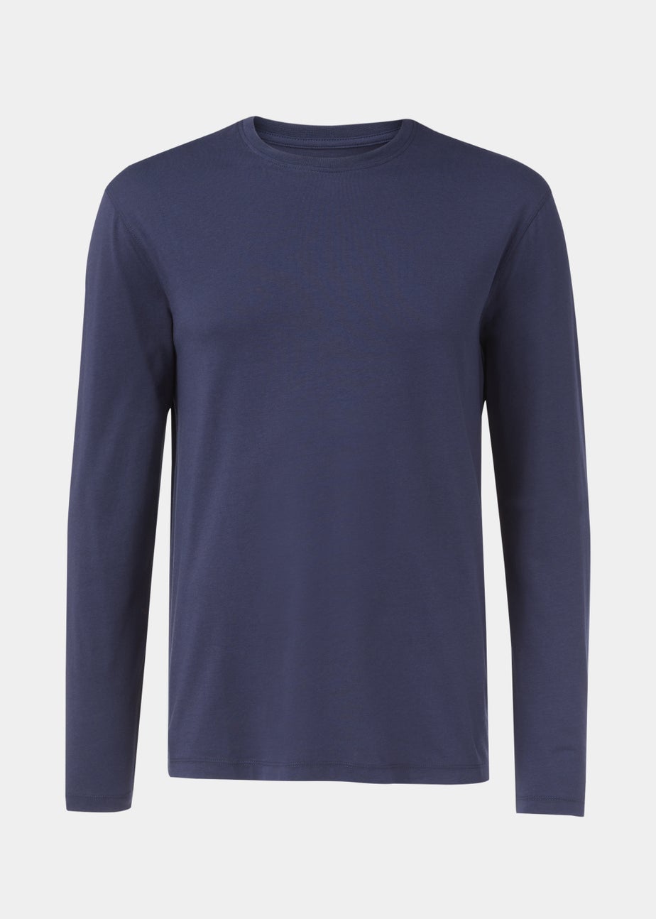 Navy Crew Neck Long Sleeve T-Shirt