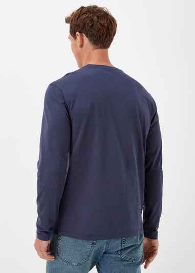 Navy Crew Neck Long Sleeve T-Shirt