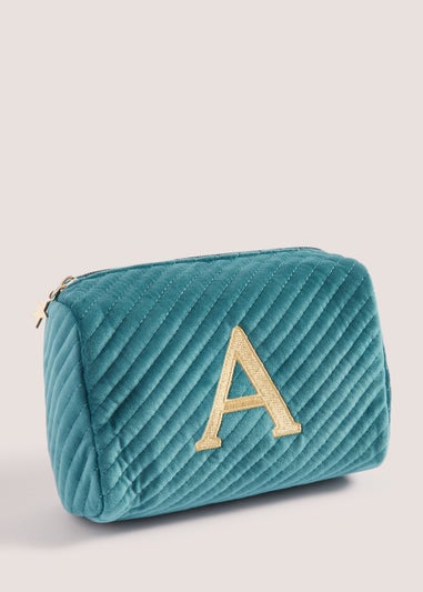 Emerald Green Alphabet Makeup Bag (20cm x 9cm x 13.5cm)