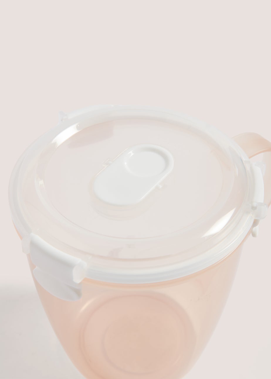 Pink Plastic Soup Mug (12cm x 12.5cm)