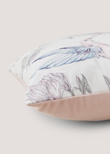 White Hummingbird Print Cushion (43cm x 43cm)