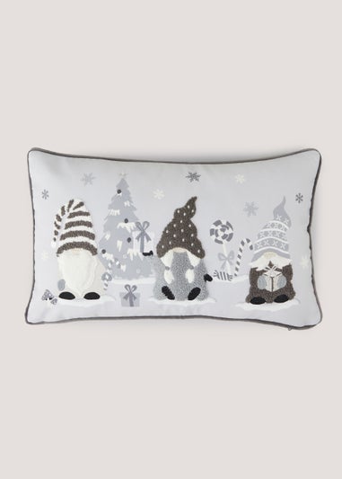 Grey Embellished Gnome Cushion (30cm x 50cm)