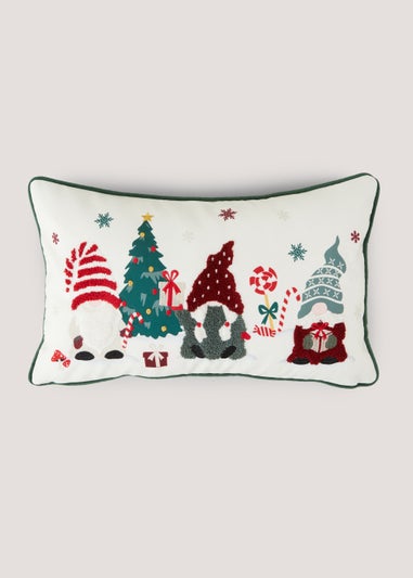 Green Embellished Gnome Cushion (30cm x 50cm)