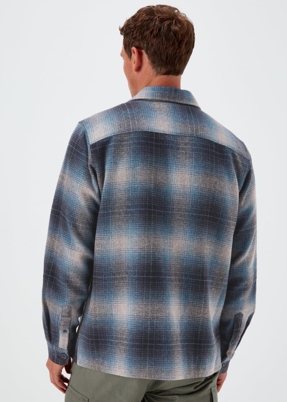 Blue Check Brushed Overshirt