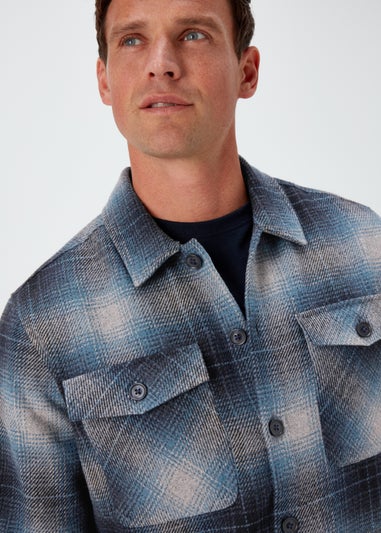 Blue Check Brushed Overshirt