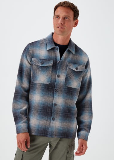 Blue Check Brushed Overshirt