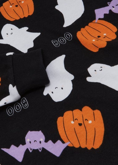 Kids Black Halloween Bat Print Pyjama Set (9mths-5yrs)