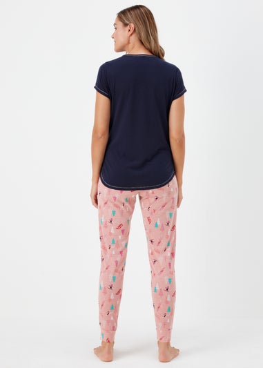 Navy Apres Ski Print Pyjama Set