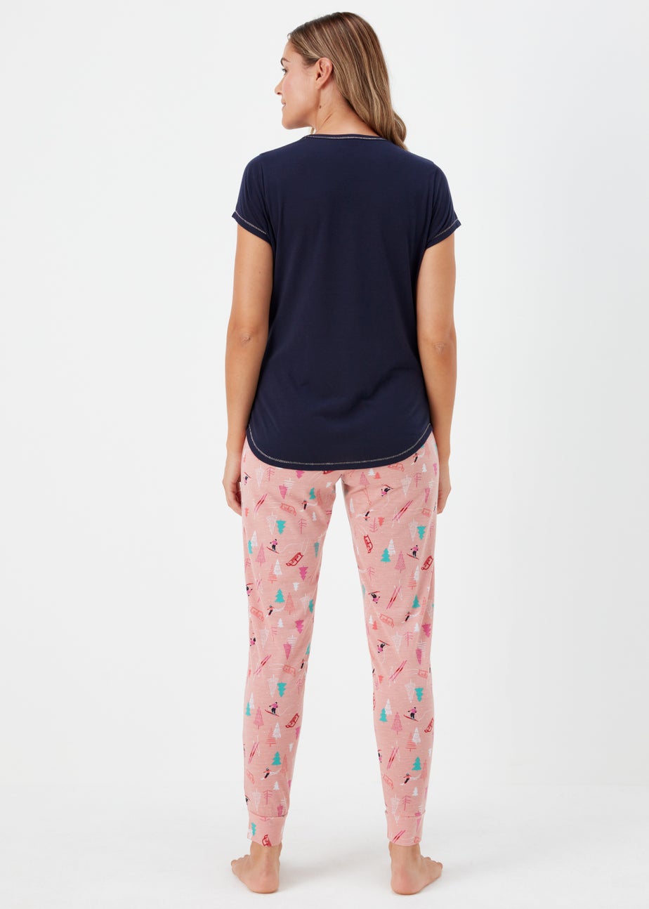 Navy Apres Ski Print Pyjama Set