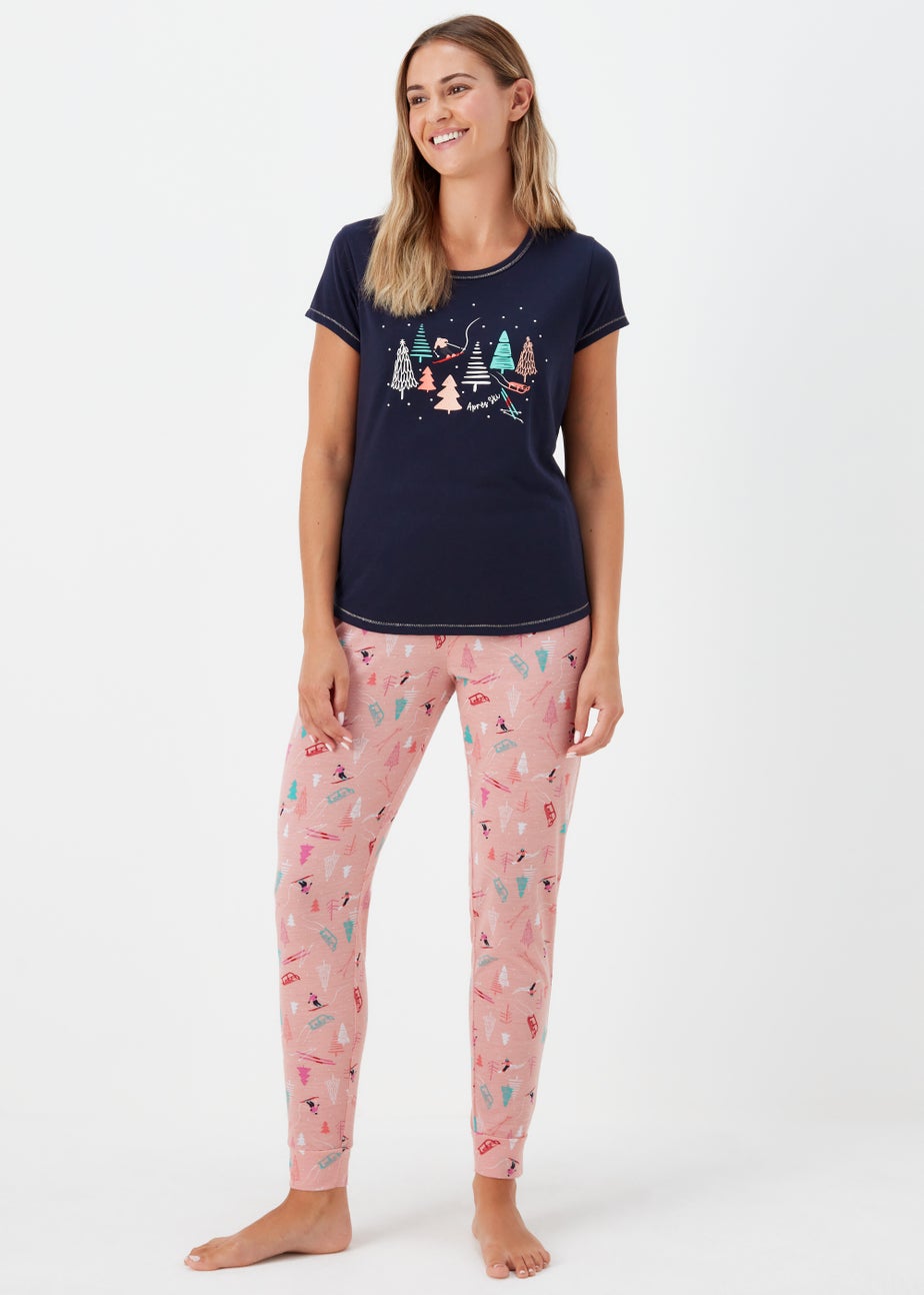 Navy Apres Ski Print Pyjama Set