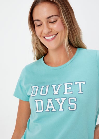 Aqua Duvet Days Check Bundle Pyjama Set