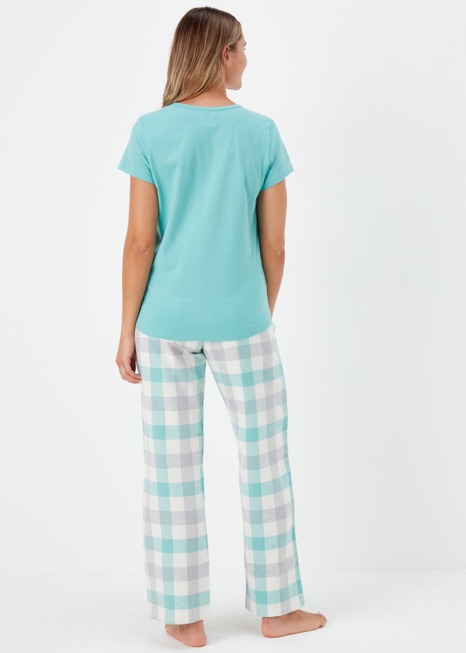 Aqua Duvet Days Check Bundle Pyjama Set