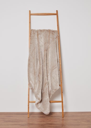 Beige Luxury Faux Fur Throw