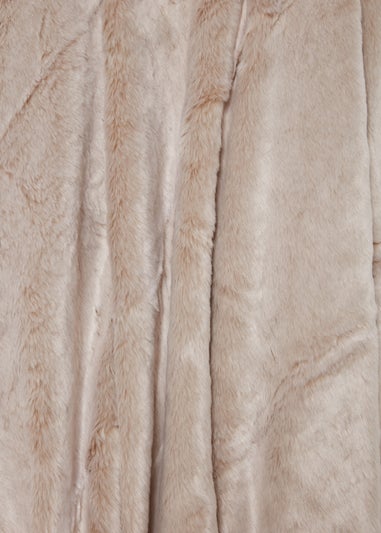 Beige Luxury Faux Fur Throw