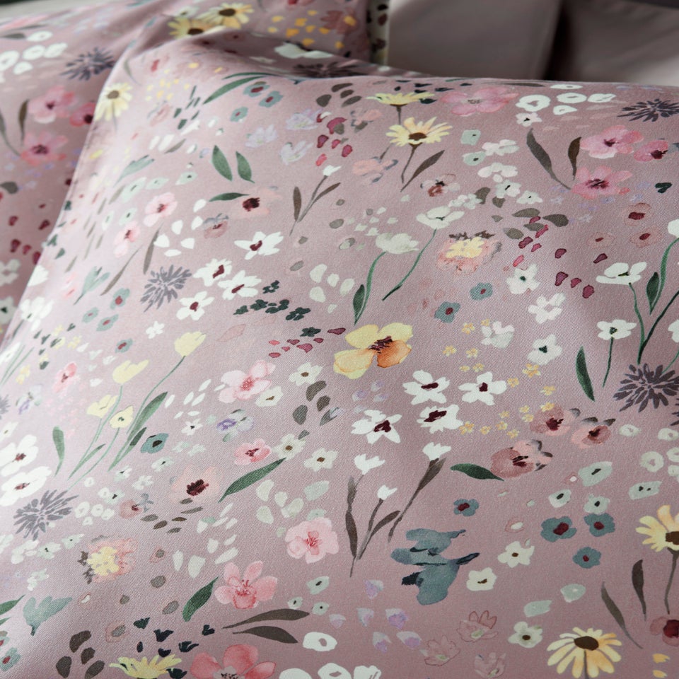 Purple Watercolour Floral Duvet Set