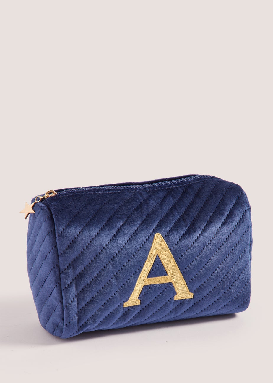 Navy Alphabet Makeup Bag (20cm x 9cm x 13.5cm)