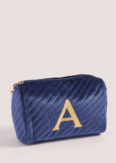Navy Alphabet Makeup Bag (20cm x 9cm x 13.5cm)