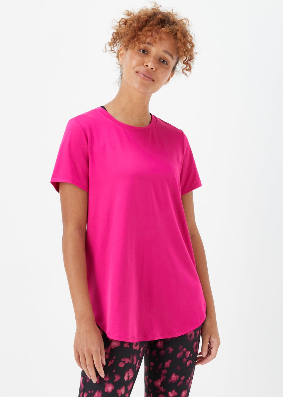 Souluxe Pink Longline Sports T-Shirt