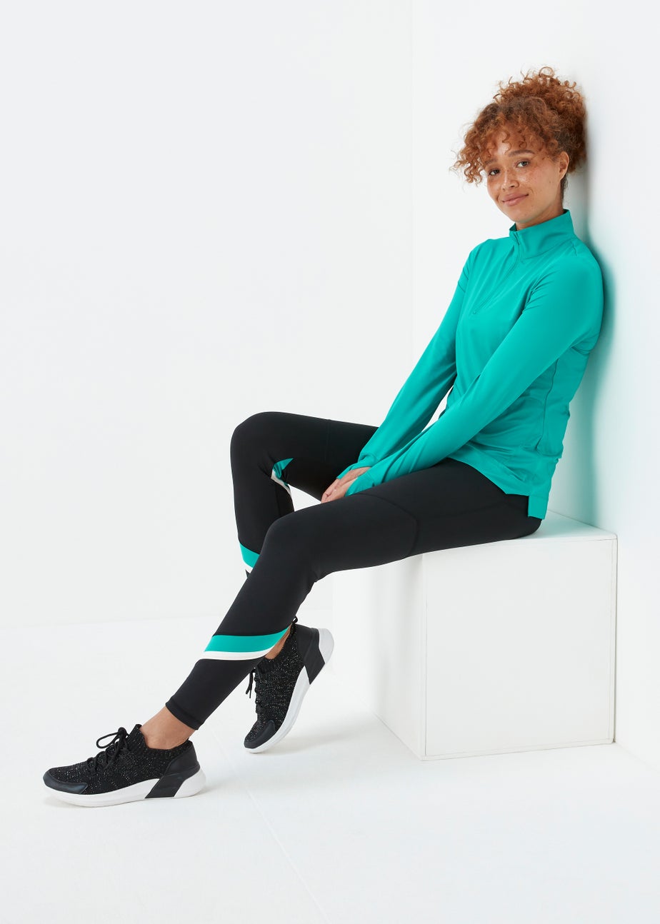 Souluxe Green Half Zip Sports Sweatshirt