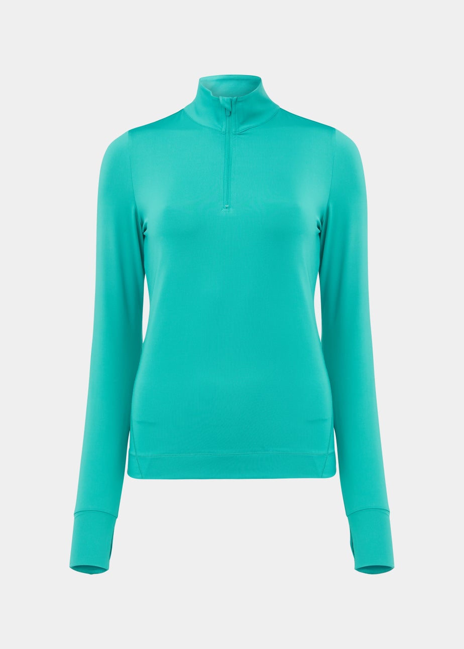 Souluxe Green Half Zip Sports Sweatshirt