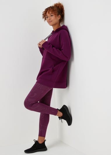 Souluxe Plum Longline Sports Hoodie