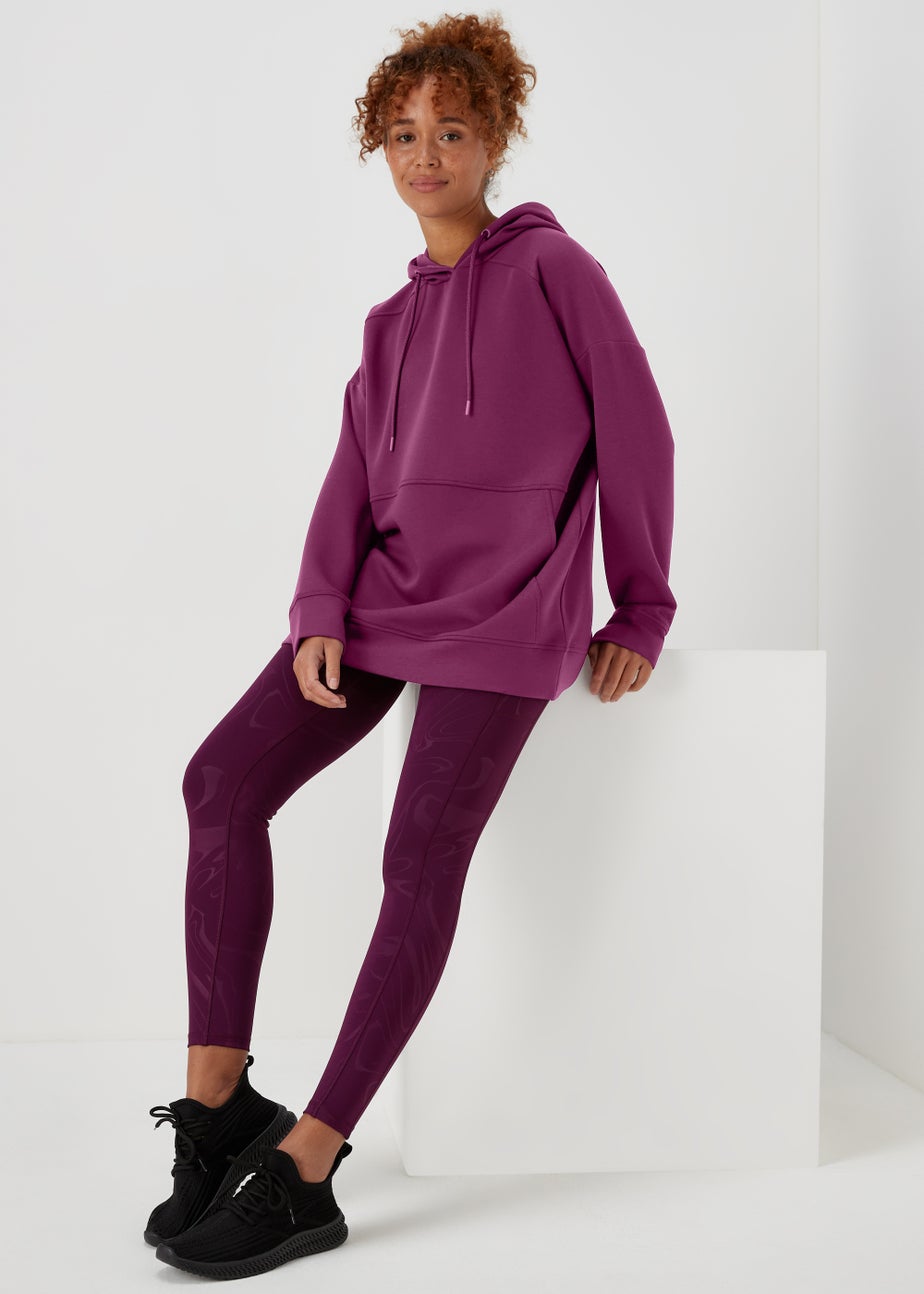 Souluxe Plum Marble Jacquard Sports Leggings