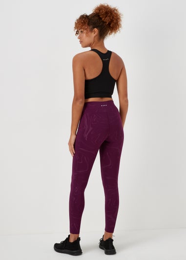 Souluxe Plum Marble Jacquard Sports Leggings