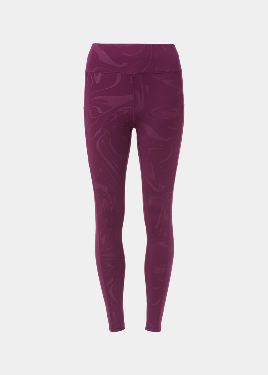 Souluxe Plum Marble Jacquard Sports Leggings