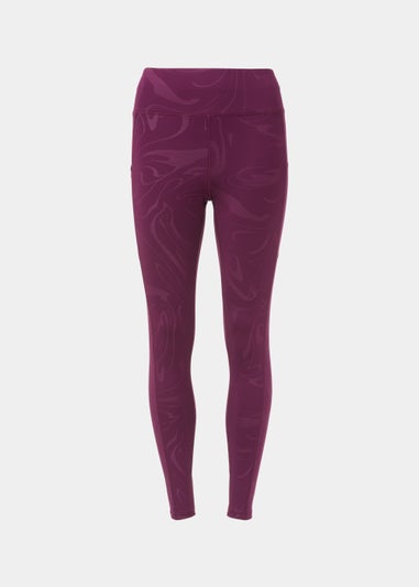 Souluxe Plum Marble Jacquard Sports Leggings