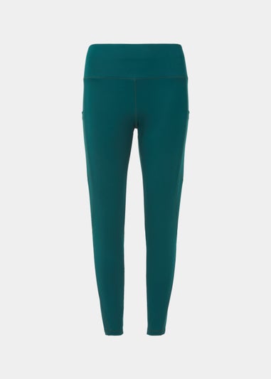 Souluxe Dark Green Mesh Panel Sports Leggings